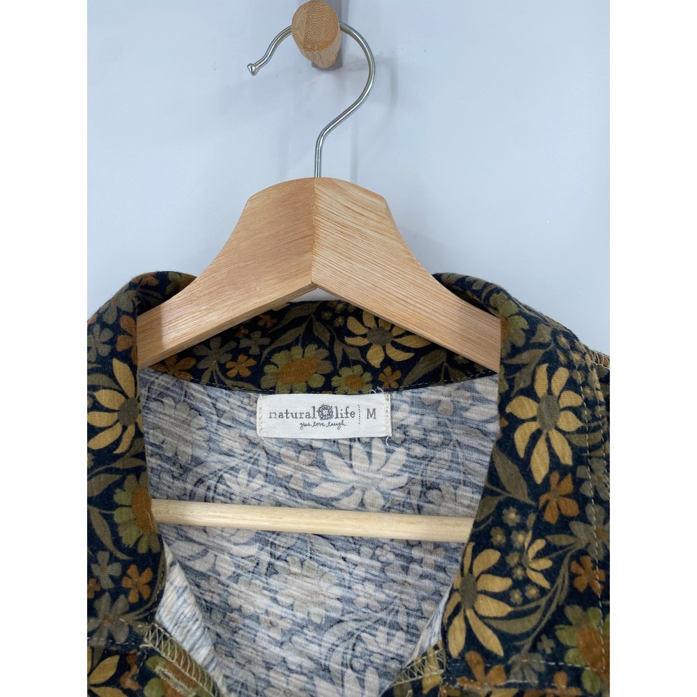 Natural Life Christa Maxi Dress Multicolor Floral Long Sleeve Button Front - Picture 4 of 6